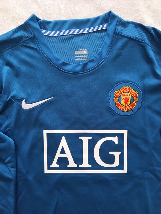 Camisola Retro do Manchester United alternativa de manga comprida  da época 2007/2008