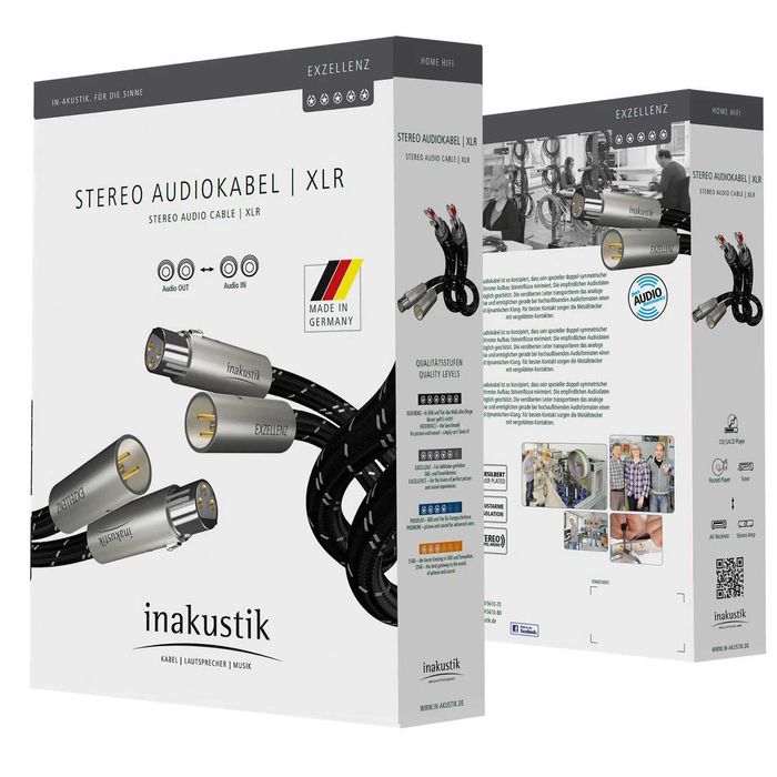 Kable XLR Inakustik Exz II Audio XLR Stereo 0,75 m Nowe Gwarancja