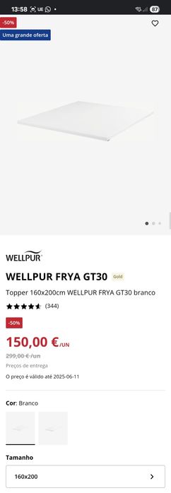 Sobrecolchão espuma 160x200