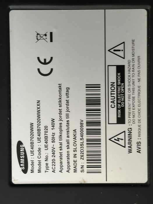 Samsung моделі LE37A552P3R.