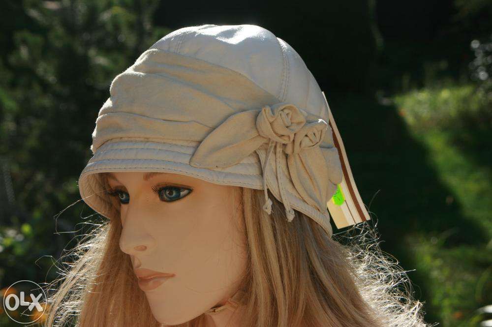 Czapka firmy gena z miękkiej skóry,nowa