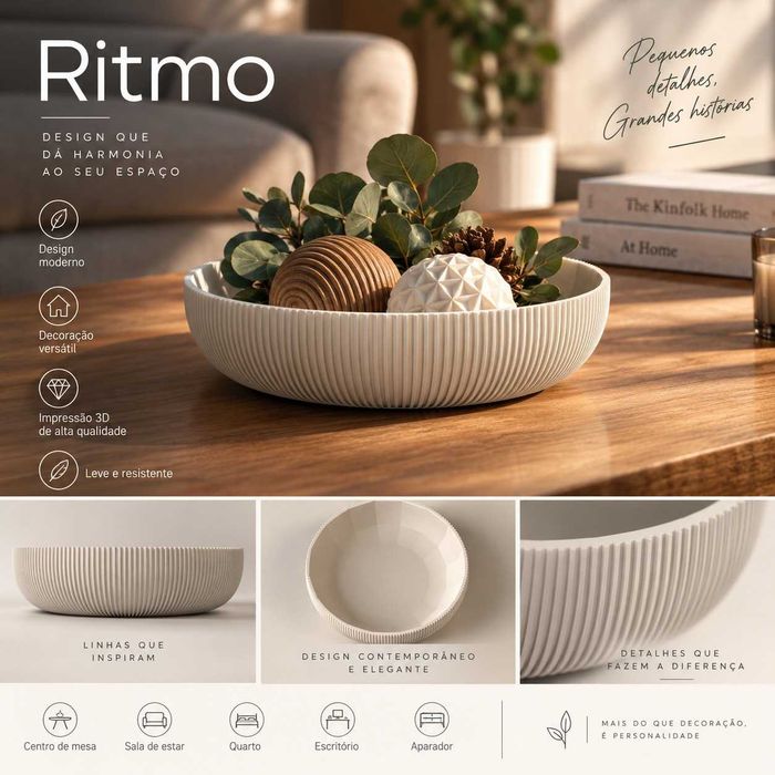 Bowl Ritmo Decorativo – Impressão 3D