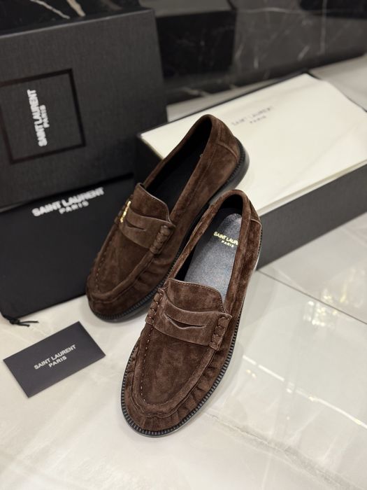 Mokasyny YSL Suede Brown