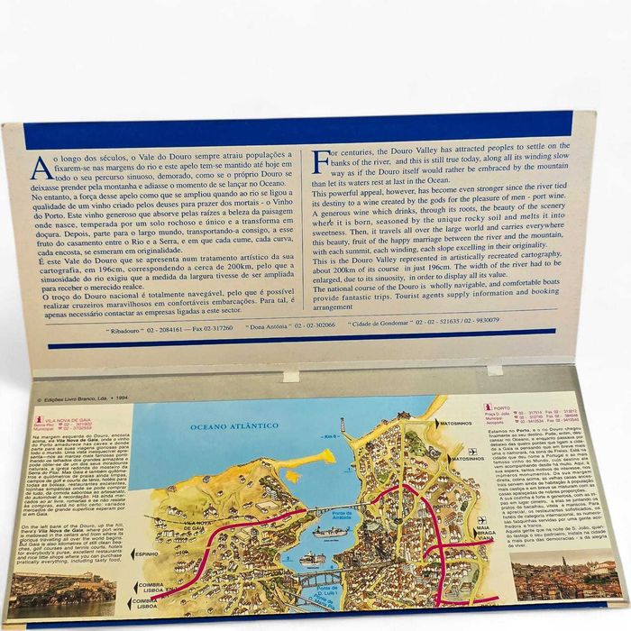 Mapa Ilustrado Rio Douro– Porto a Barca d’Alva– 1994– Ed. Livro Branco