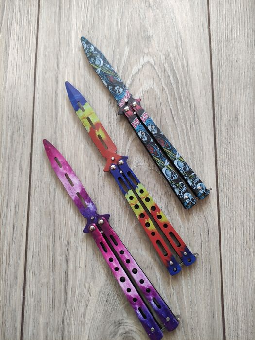 Нож бабочка тренировочный, Бабочка метал Градієнт Балисонг ніж бабочка