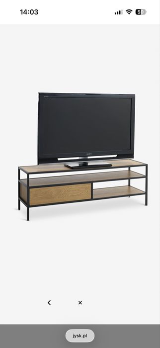 Stolik TV TRAPPEDAL kolor dębu/czarny TRAPPEDAL