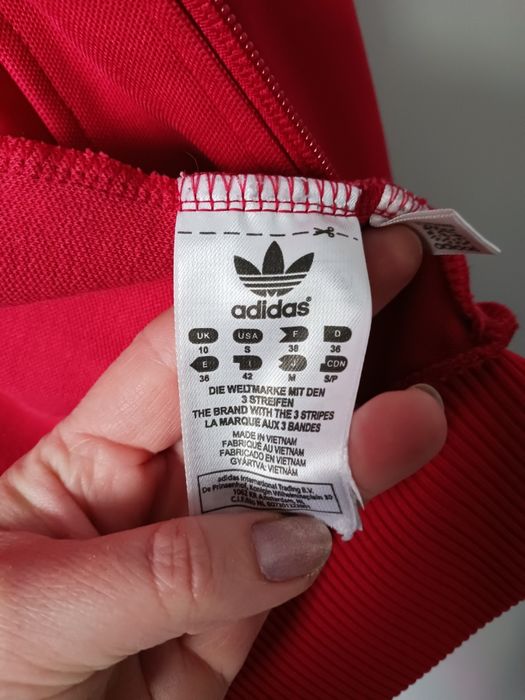 Czerwona bluza adidas rozm. S/M