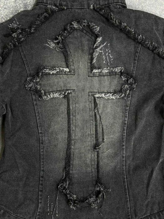 Джинсова куртка чорна джынсовая черная курточка блискавка з принтом