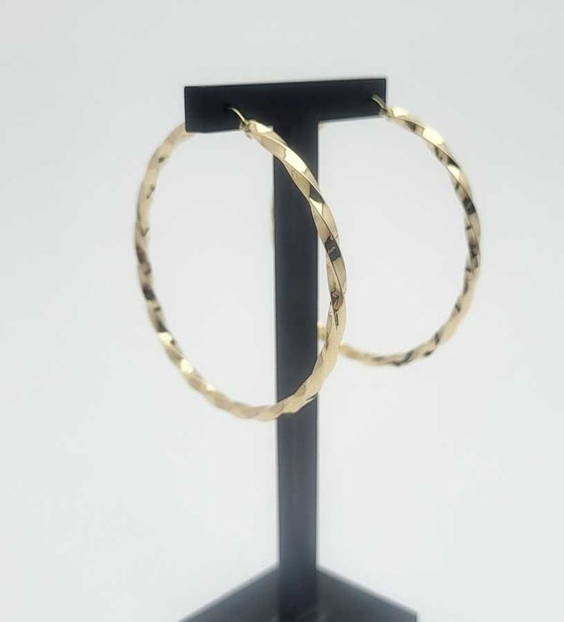 Wyjątkowe Złote Kolczyki Koła 4,13g P585 Średnica 5,5cm