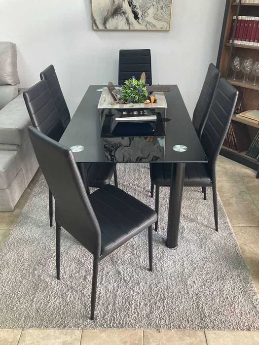 MESA DE JANTAR VIDRO TEMPERADO + 4 CADEIRAS, PAGA NA ENTREGA