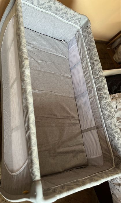 Детская кровать-манеж Skiddou Lunar 2в1 + конопляный матрас Natural Hemp