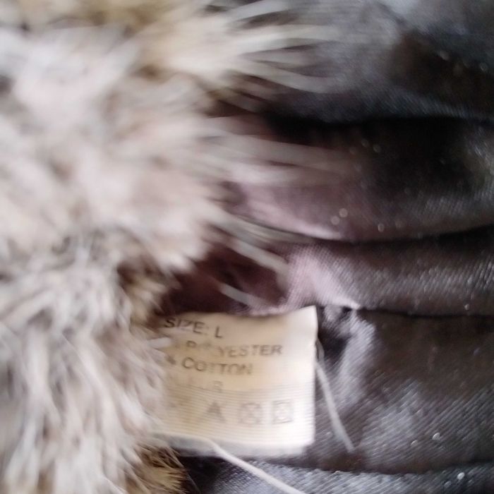 czapka uszatka/pilotka z futerkiem z królika - L (+ szaliczek gratis!)