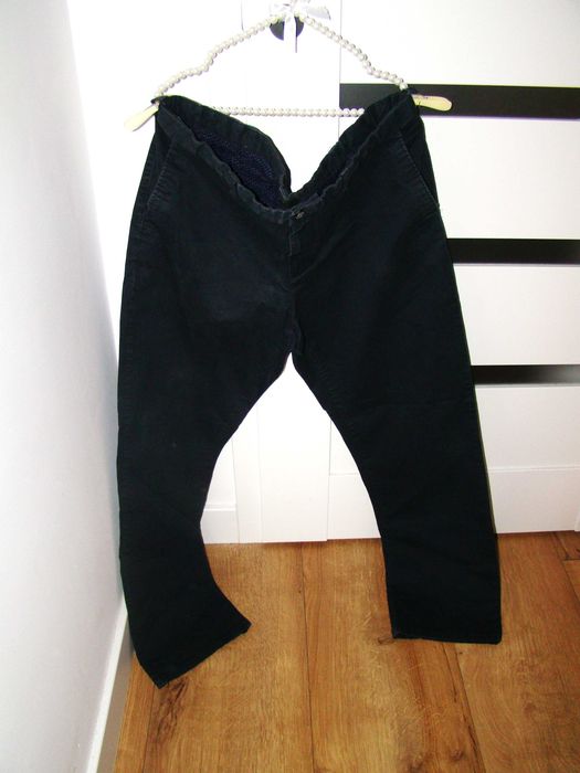 Granatowe spodnie męskie pas 110 cm długość 110 cm roz XXXL