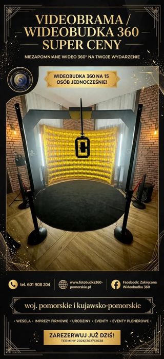Fotobudka 360 wideobudka 360 hit  na 15 osób
