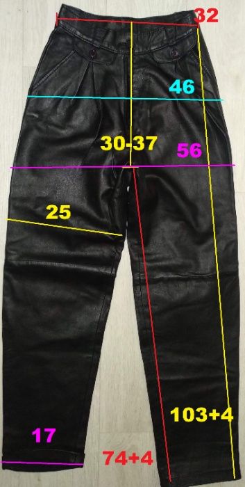 кожа gigi pary leather Italy штаны высокая посадка