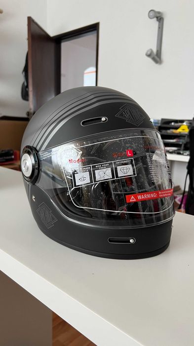 Capacete Integral Retro Archive The Legend,Gunmetal,Tamanho L - Novo