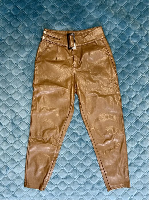 Шкіряні завужені штани
