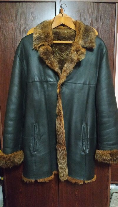 Дублянка шкіряна, натуральна. З натуральним хутром