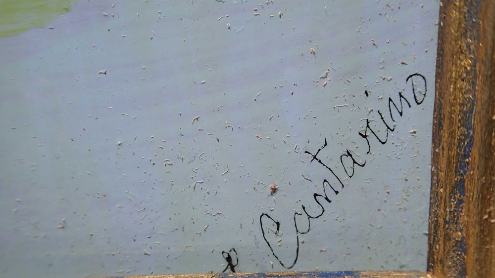 Placa de cerâmica pintada á mão