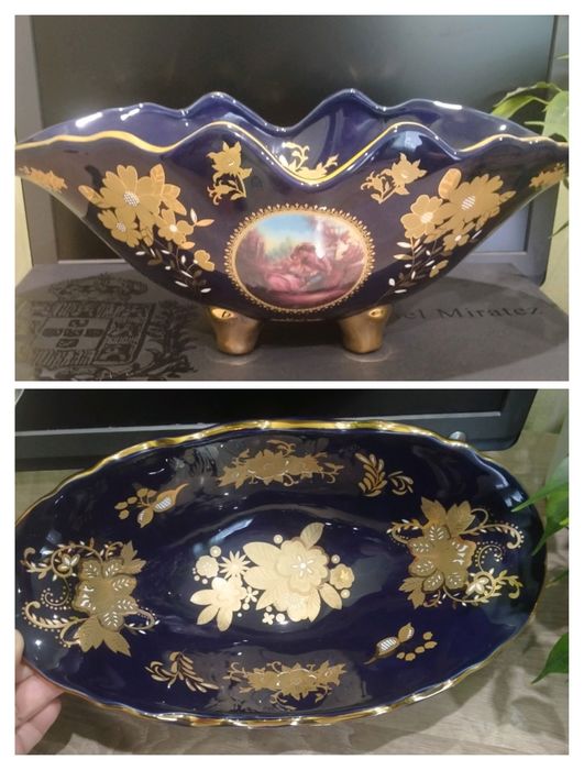 Ваза ( фруктовница, конфетница) кобальт.Подарочная.