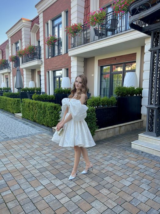 Вечірня сяюча сукня White Angel