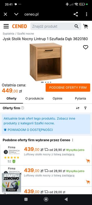 Szafki nocne Linstrup Jysk