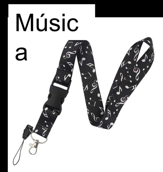Lanyard fita pescoço Selos, Música; Livros