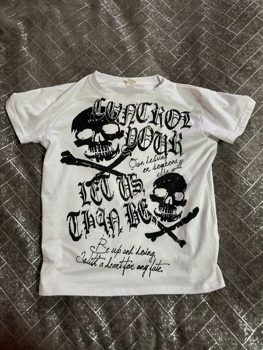 футболка ретро топ у2к з черепами
