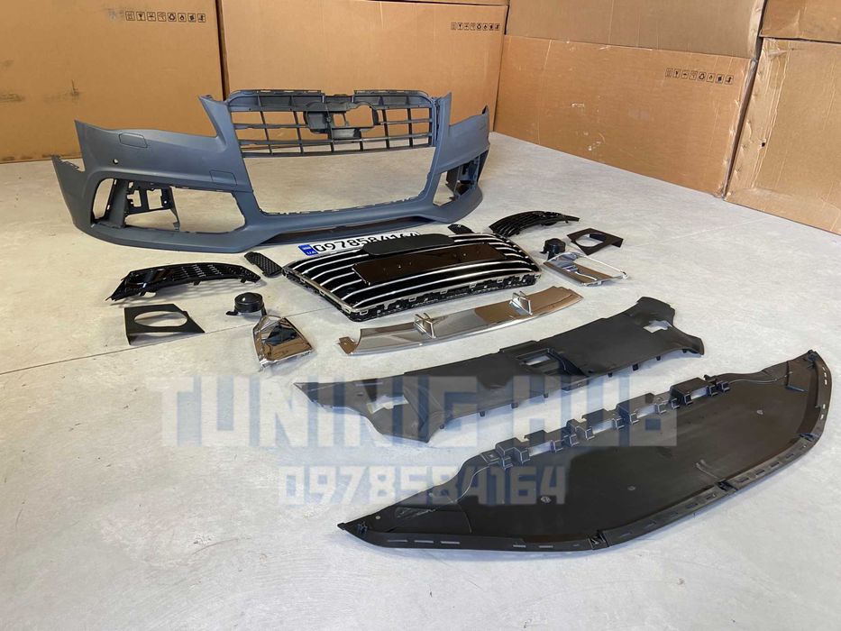 бампер Audi A8 D4 (2010-2014) W12 передний ауди а8 решетка радиатора