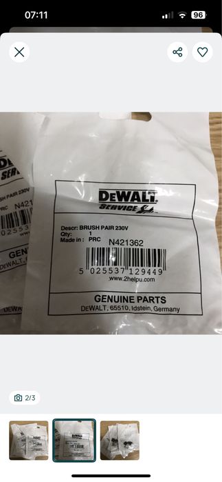 5 x Pares escovas Dewalt N421362 - Novo