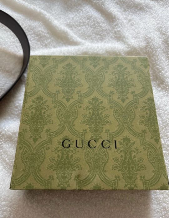 Pasek Gucci brązowy