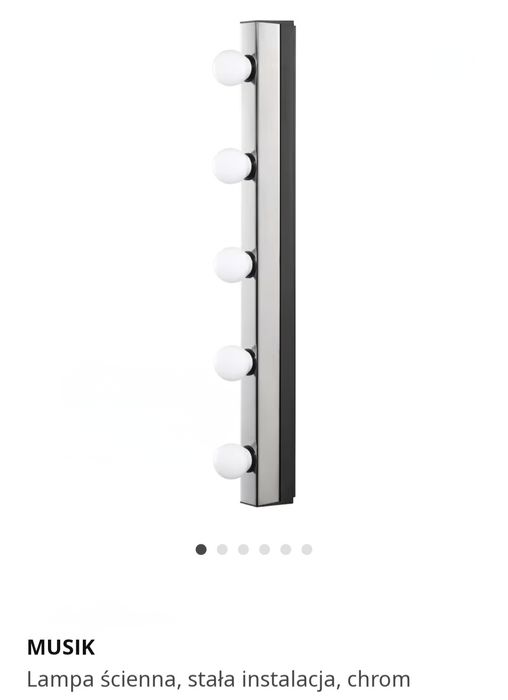 Musik ikea dwie lampy ścienne do toaletki