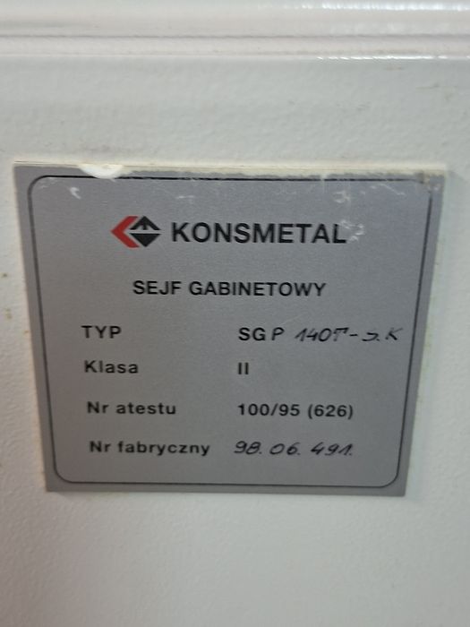 Sejf konsmetal klasa II