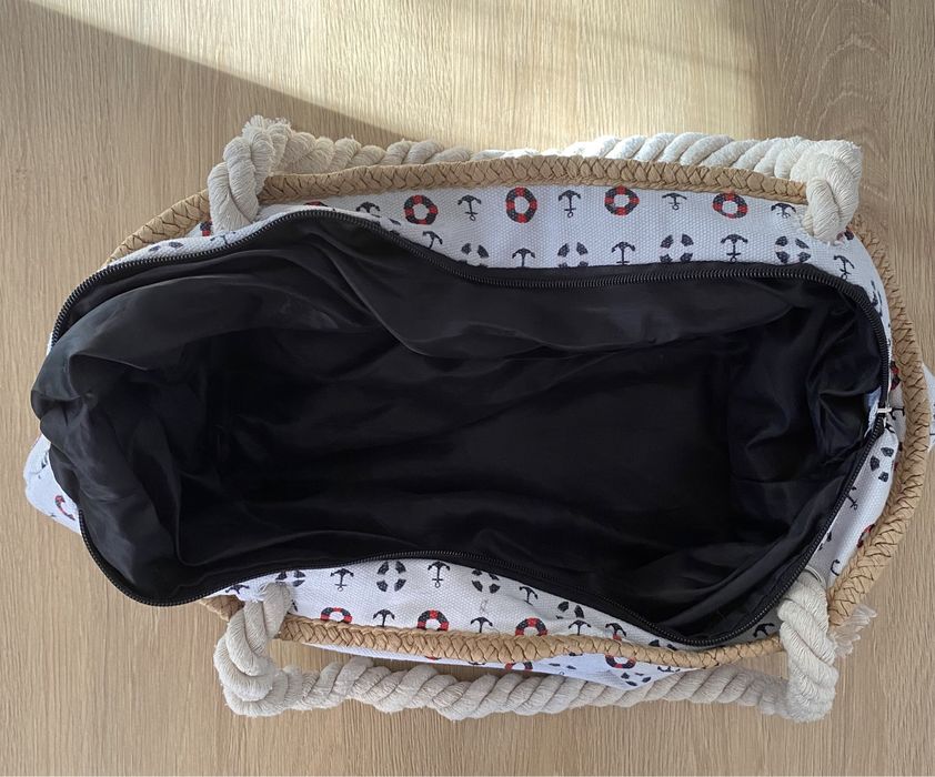 Duża Torba marynarska w kotwice sznurki na zamek