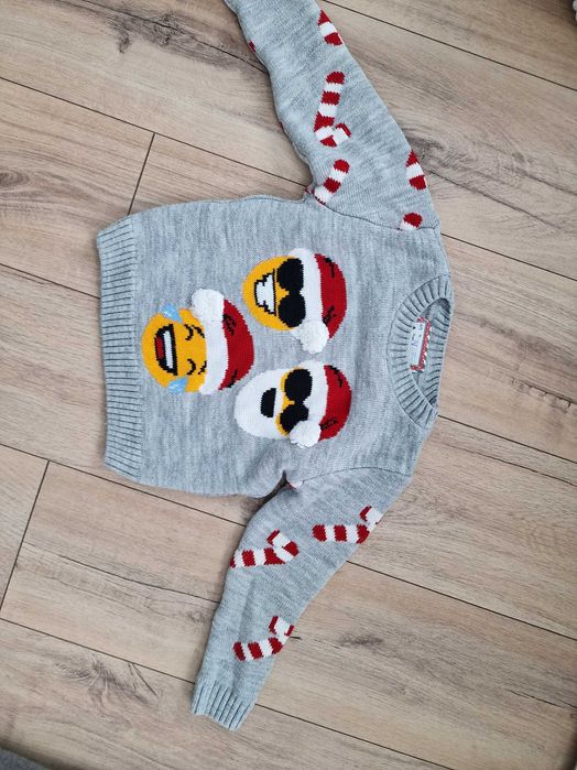 Sweter swiąteczny 110 chłopięcy. Ciepły