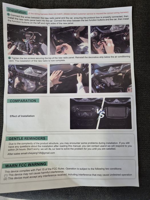 Radio dotykowe  Nawigacja Kamera Corsa E Adam