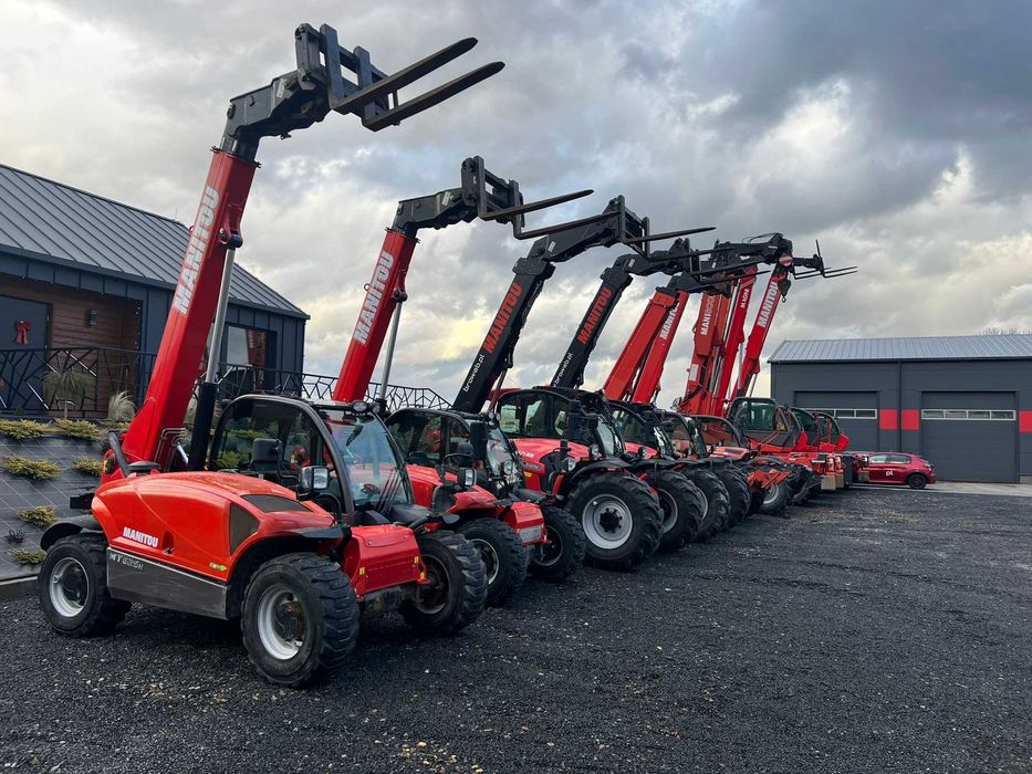 Ładowarka teleskopowa wózek widłowy wynajem Manitou MRT obrotowa