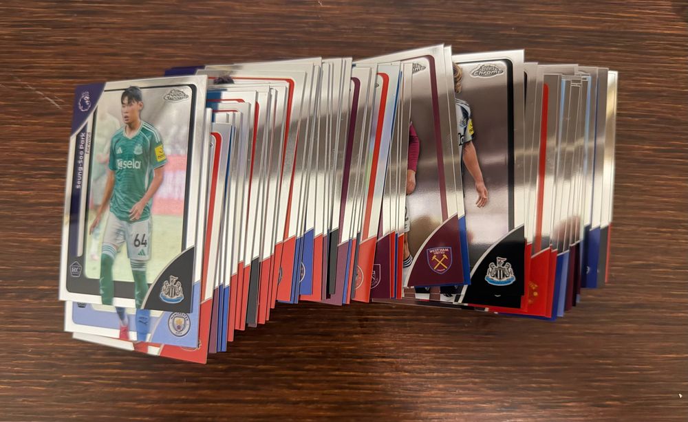 Topps Chrome Premier League 2026 – zestaw kart 100+ Refractor Insert RC