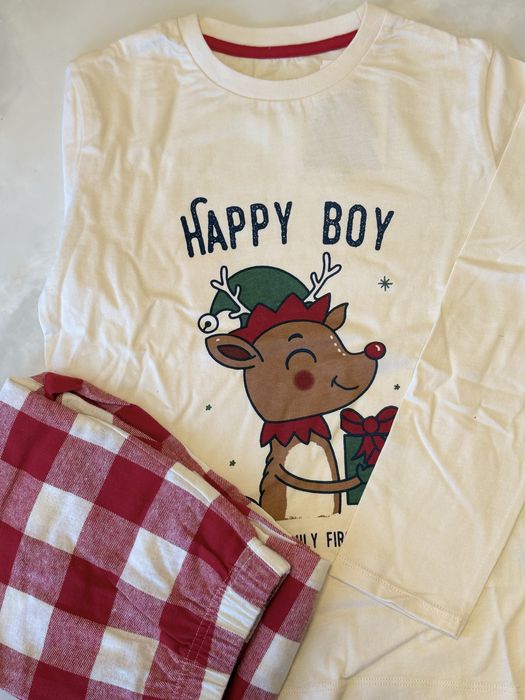 Дитяча новорічна піжама для хлопчика принт олень