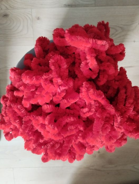 Szal boa czerwony karnawał