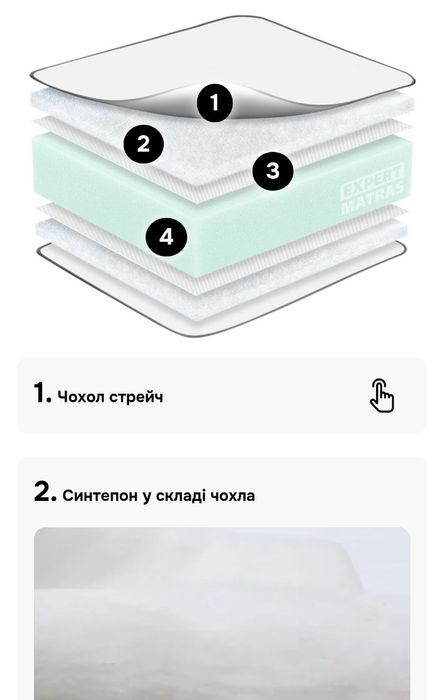 Матрац на диван топер топер Sleeper® UP STANDART