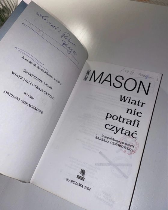 Wiatr nie potrafi czytać Richard Mason