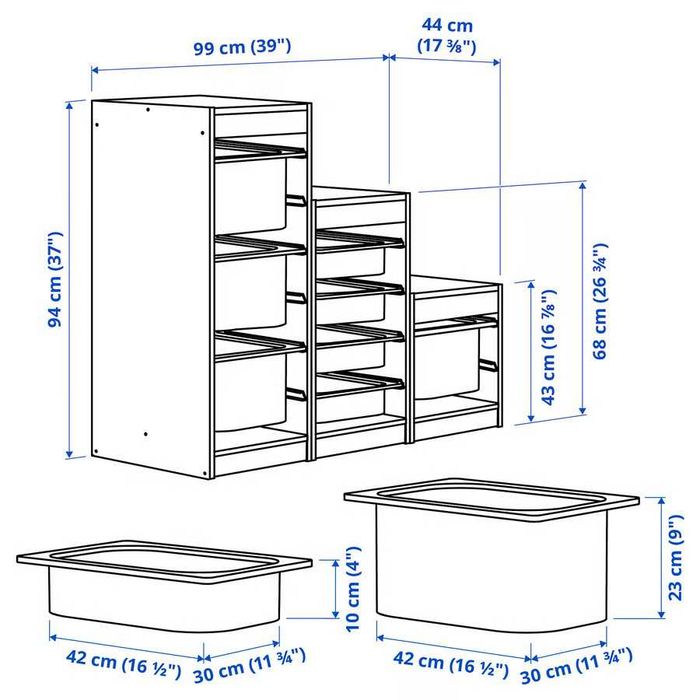 IKEA TROFAST - Móvel de arrumação com caixas