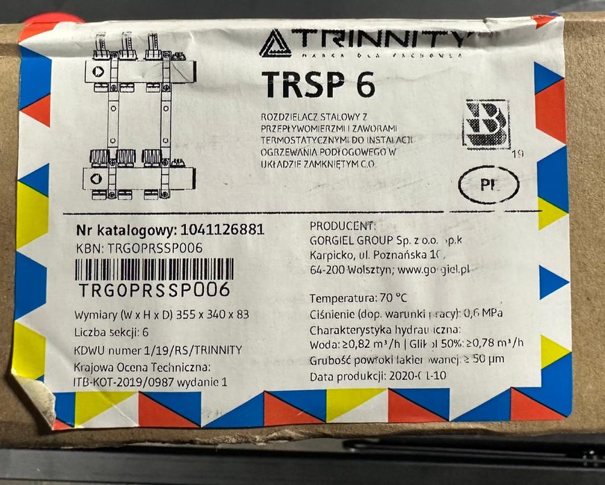 Rozdzielacz stalowy 6obw. Trinnity