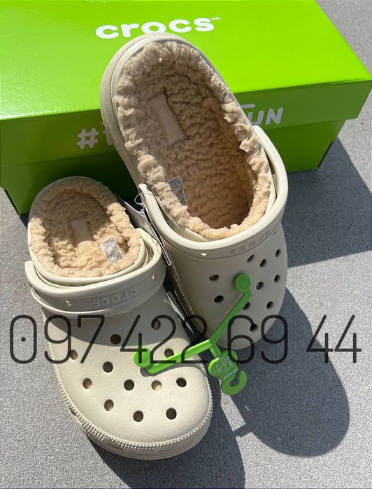 Теплі Сабо Крокс Класік Crocs Platform Lined з Хутром