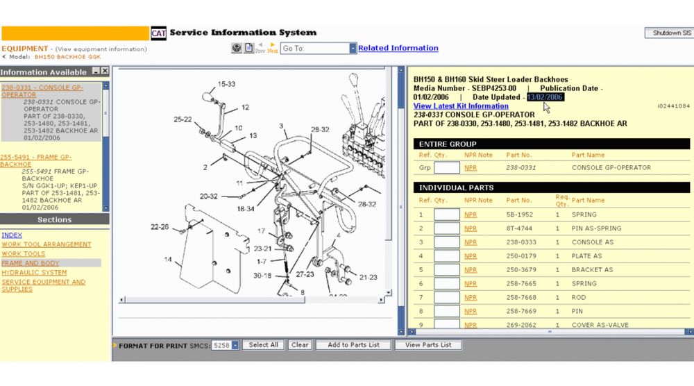 Caterpillar SIS - program serwisowy - instrukcje napraw - dtr schematy