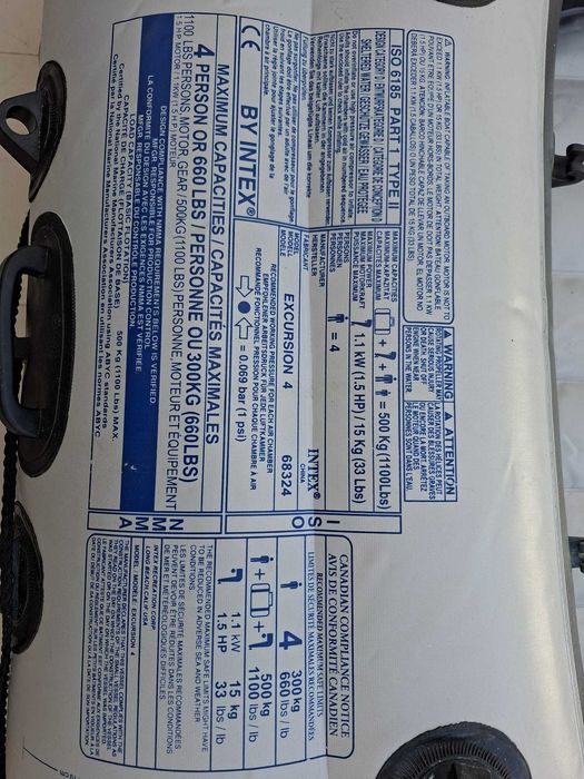 Barco Insuflável Intex Excursion 4 (Como Novo / 4 Pessoas - 500kg)
