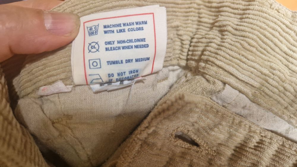 bojówki sztruks khaki 34