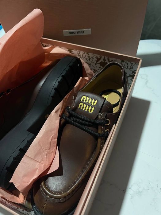 Wyprzedaż! Skórzane Premium Botki Miu Miu! Od ręki 39,40