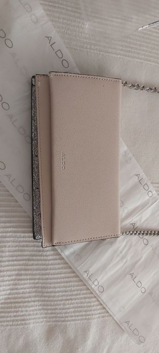 Pochete / mala / carteira ALDO rosa e prateada